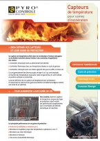 Temperature sensors for industrial incinerators Waste incineration, K thermocouples, temperature sensors